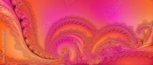 Abstract Pink and Orange Fractal photo