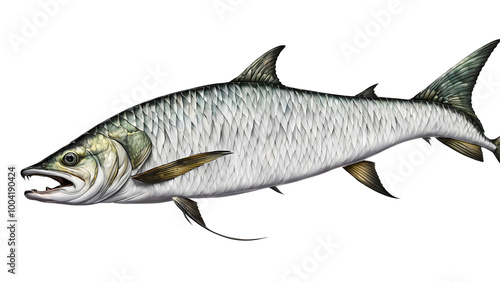 A sea carp on a solid color or transparent background