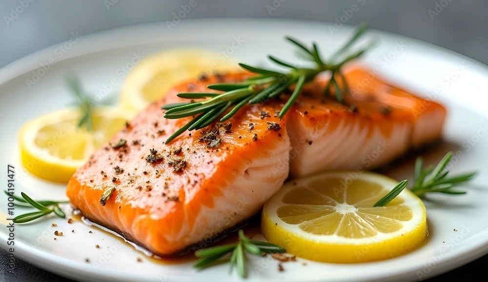 grilled salmon with lemon
Tasty and fresh cooked salmon fish fillet with lemon and rosemary grilled salmon with lemon
Tasty and fresh cooked salmon fish fillet with lemon and rosemary