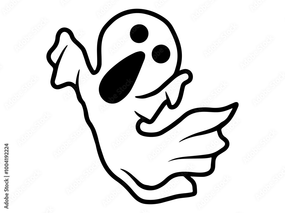 Halloween Ghost Line Art Illustration Halloween Ghost Line Art Illustration