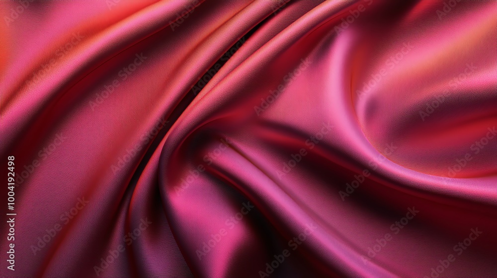 Fototapeta premium Abstract background of a smooth, soft, red silk fabric.
