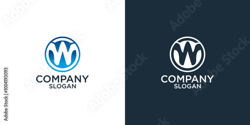 letter w abstract monogram with gradient colors logo design vector