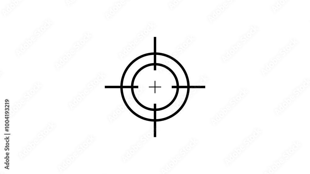 Gun target set icon, Sight sniper target, symbol white background. 4k Gun target set icon, Sight sniper target, symbol white background. 4k