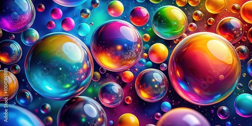 Vibrant Abstract Background with Colorful Bubbles and Orbs for Creative Designs