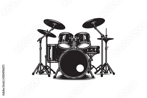 Drum kit set Design Silhouette Illustration