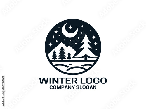 Winter logo design icon vector illustration.