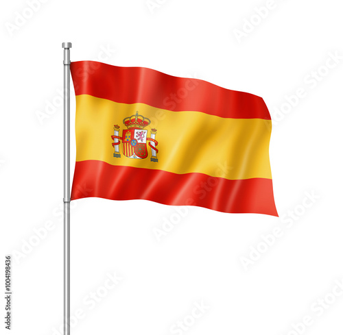 Spanish flag isolated on white