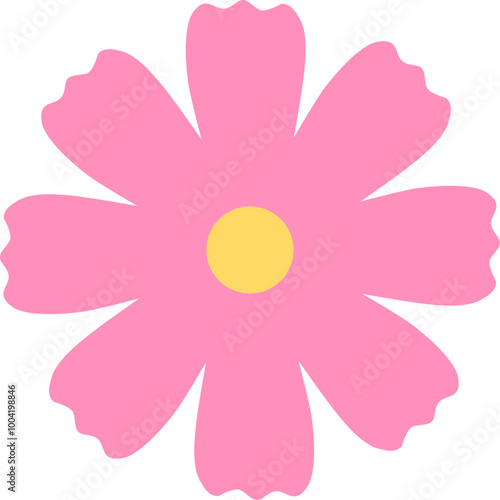 Pastel Pink Cosmos Vector Illustration