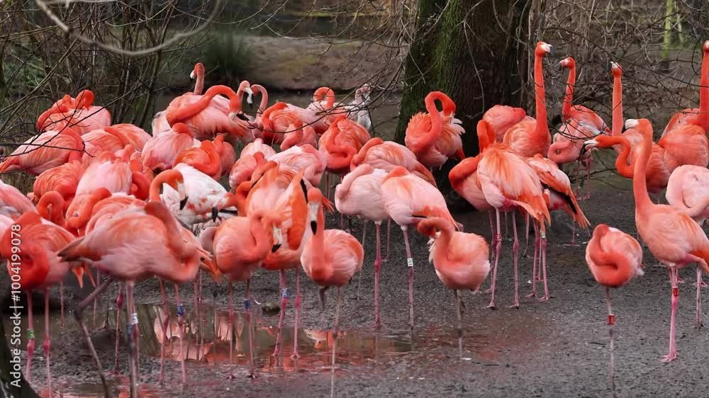 Caribbean flamingo (Phoenicopterus ruber) 4K Video Caribbean flamingo (Phoenicopterus ruber) 4K Video