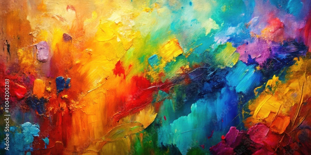 custom made wallpaper toronto digitalVibrant Abstract Oil Painting with Colorful Textures and Brush Strokes