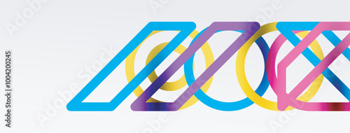 Abstract background - colorful geometric shapes composition made of lines. Technology or business digital template