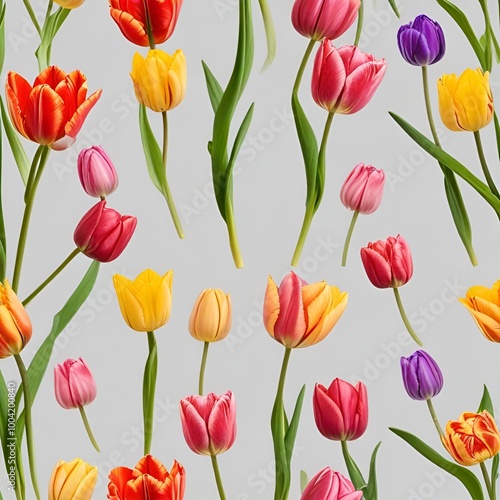 Wallpaper Mural pattern with tulips Torontodigital.ca