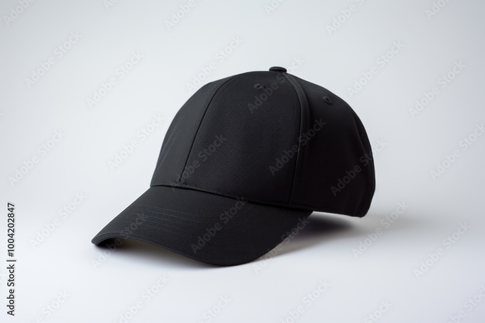 Black cap white background headwear. Black cap white background headwear.