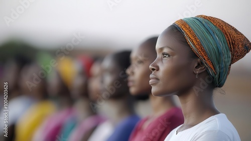 Women in a developing country protesting for access to education and reproductive rights, while those in wealthier nations enjoy these freedoms   gender inequality, global contrast photo