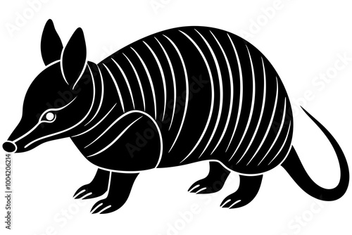 armadillo silhouette vector illustration  white background