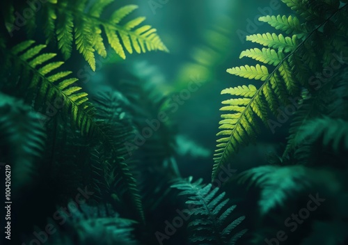 Wallpaper Mural Close-up of lush fern leaves in a tranquil forest during daytime Torontodigital.ca