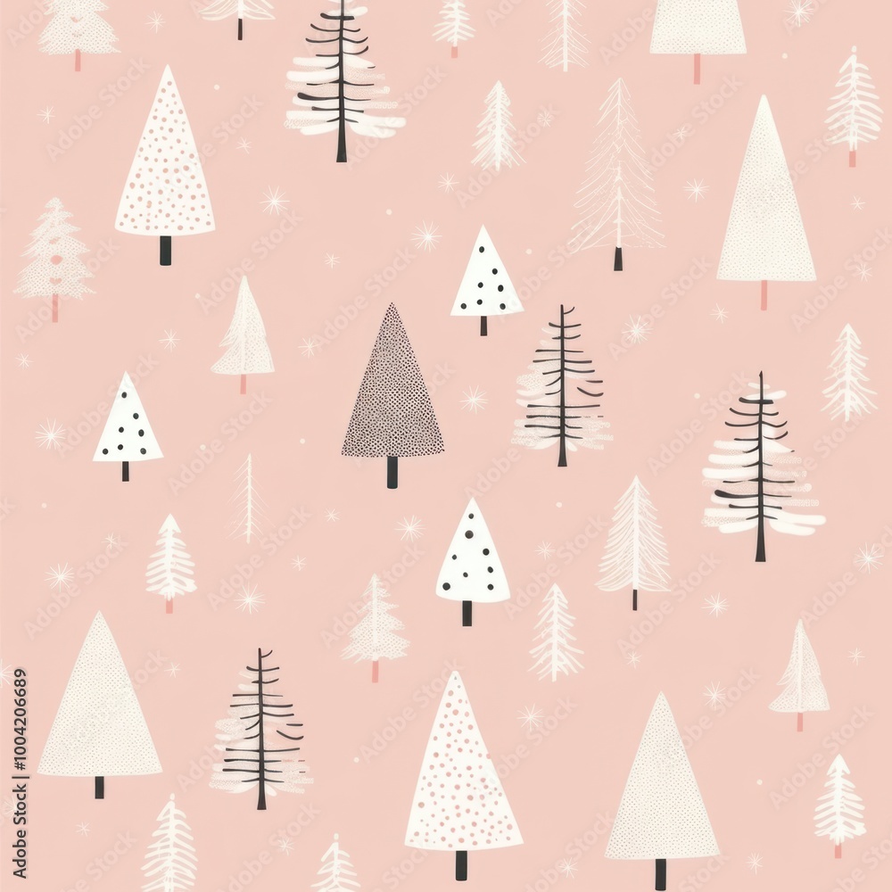 Obraz premium Minimal christmas pattern backgrounds celebration decoration.