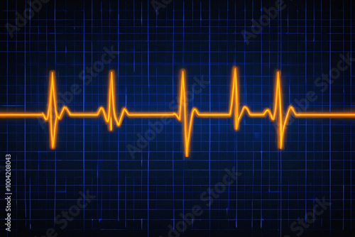 Cardiogram, pulse line with heart shape photo