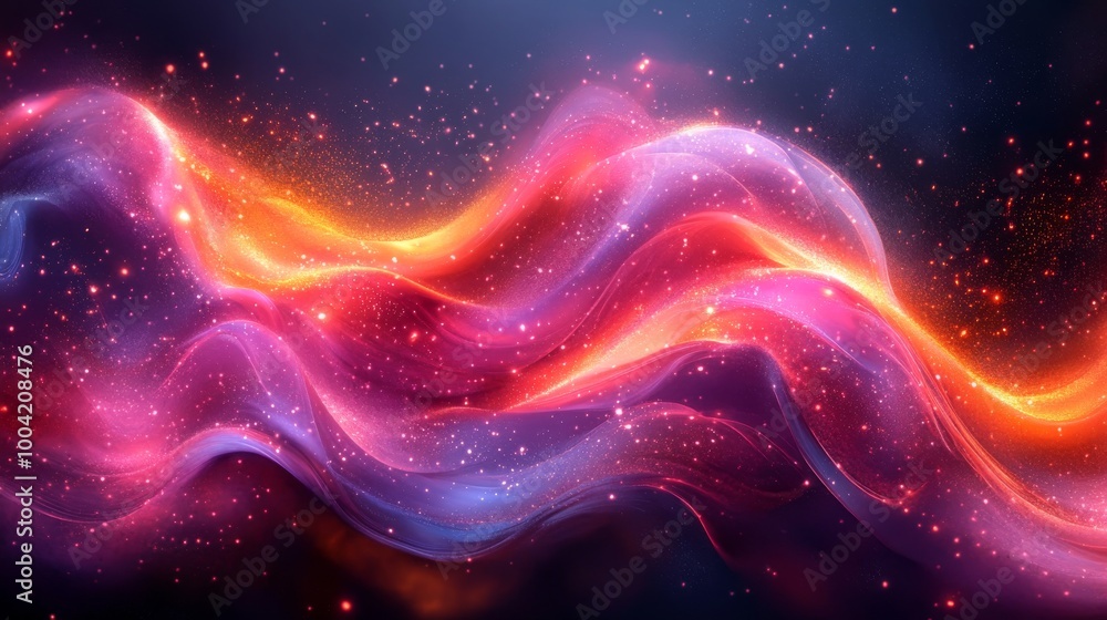 Obraz premium Abstract background wave form purple, orange and red tone.