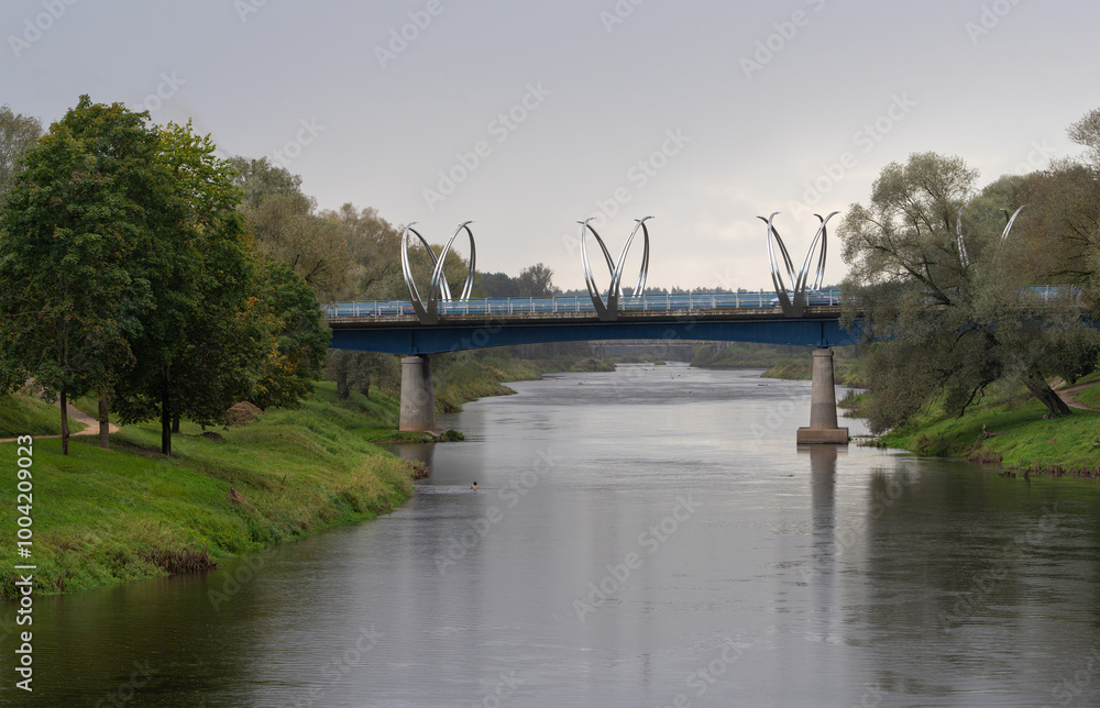 Fototapeta premium bridge over the river Gauja in Valmiera