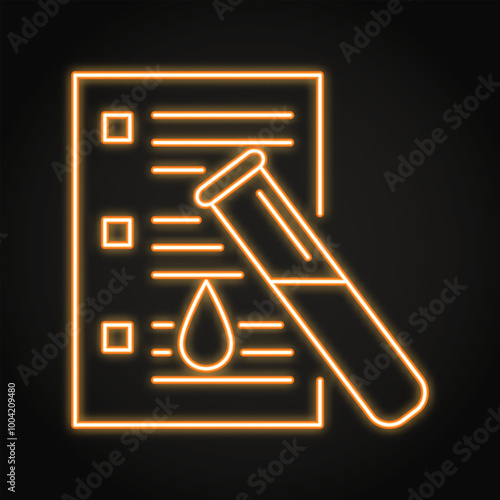 Blood screening neon line icon. Vector illustration.