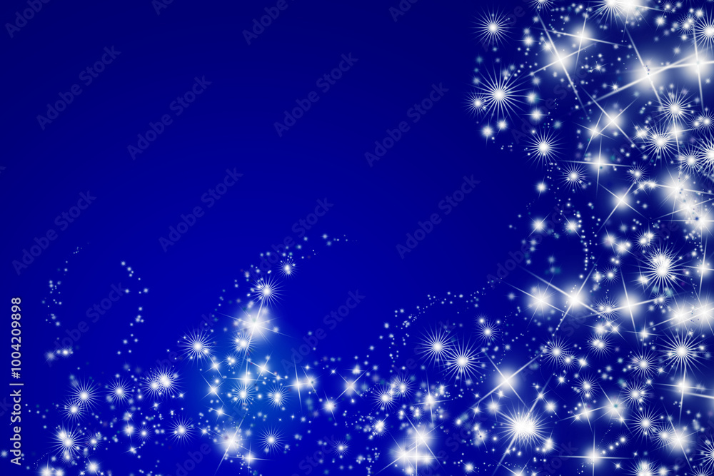 Blue abstract Christmas background with bright stars and space for your text, decorative illustration Blue abstract Christmas background with bright stars and space for your text, decorative illustration