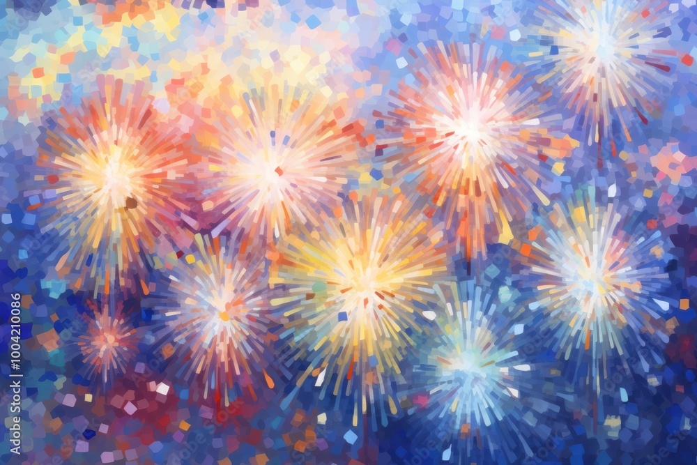 Naklejka premium Colorful firework pattern painting backgrounds fireworks.