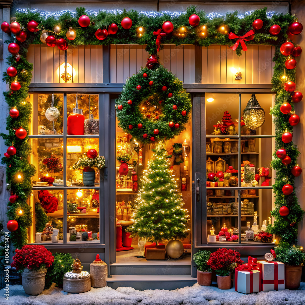 A Charming Storefront Decorated for the Holidays A Charming Storefront Decorated for the Holidays