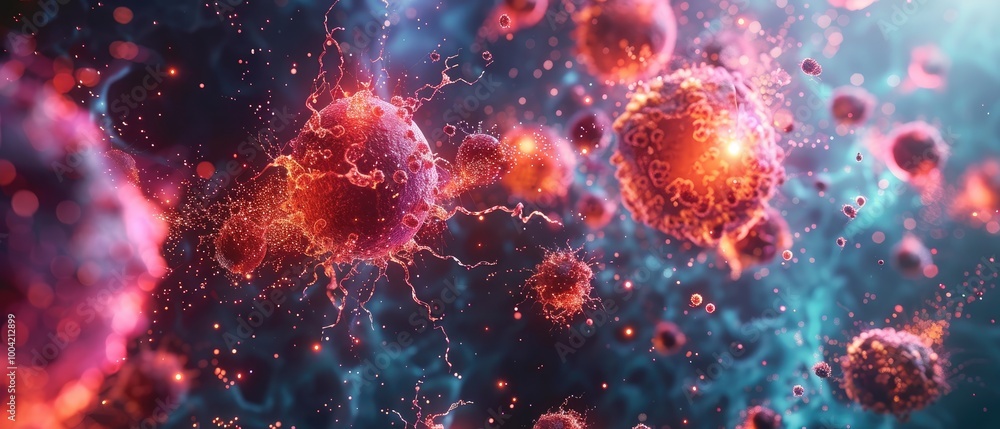 Abstract microscopic image of cells in vibrant colors. Abstract microscopic image of cells in vibrant colors.