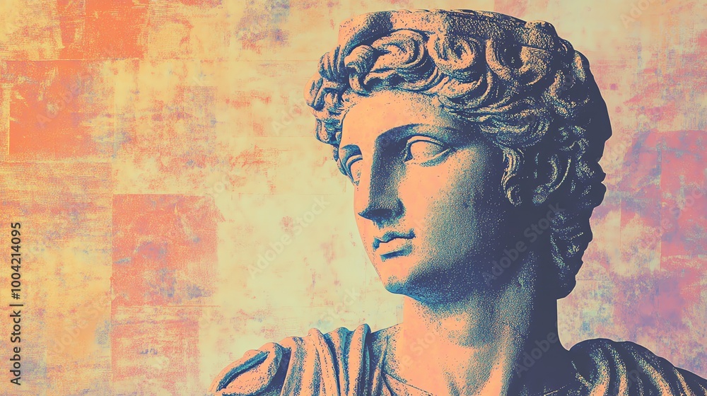 custom made wallpaper toronto digitalA modern art collage featuring a classical bust.