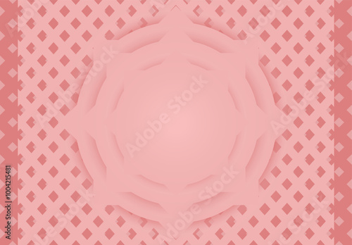 Ornamental background with tiered circles in pink