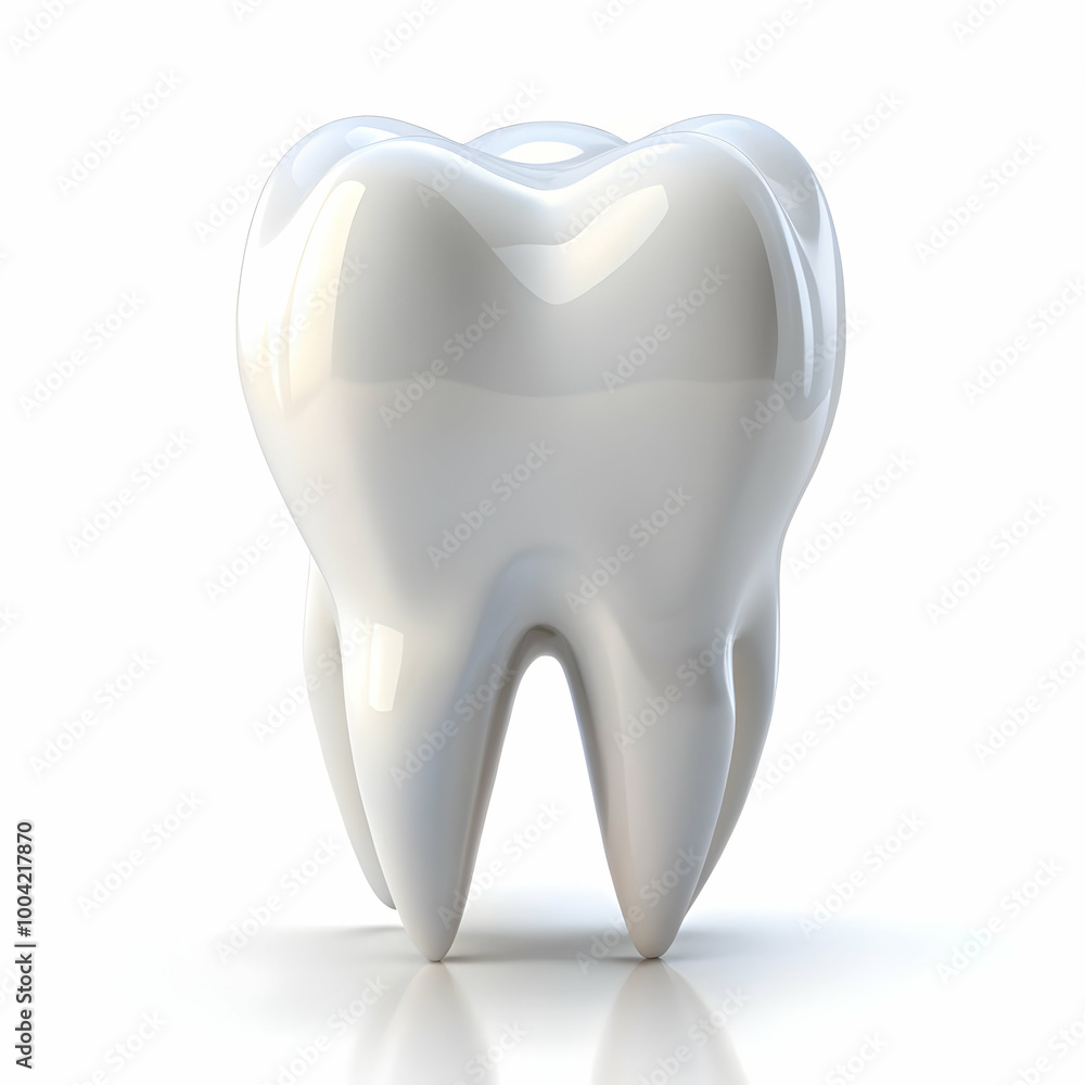 A Single Shiny White Tooth Isolated on White background A Single Shiny White Tooth Isolated on White background