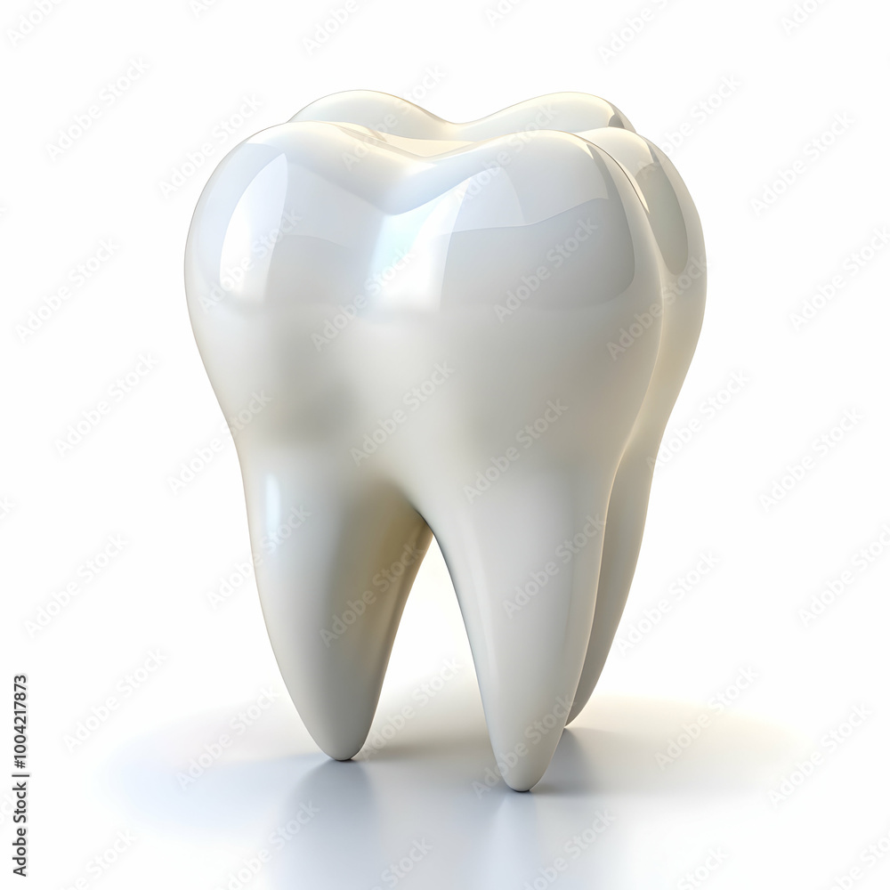 A Single Shiny White Tooth Isolated on White background A Single Shiny White Tooth Isolated on White background