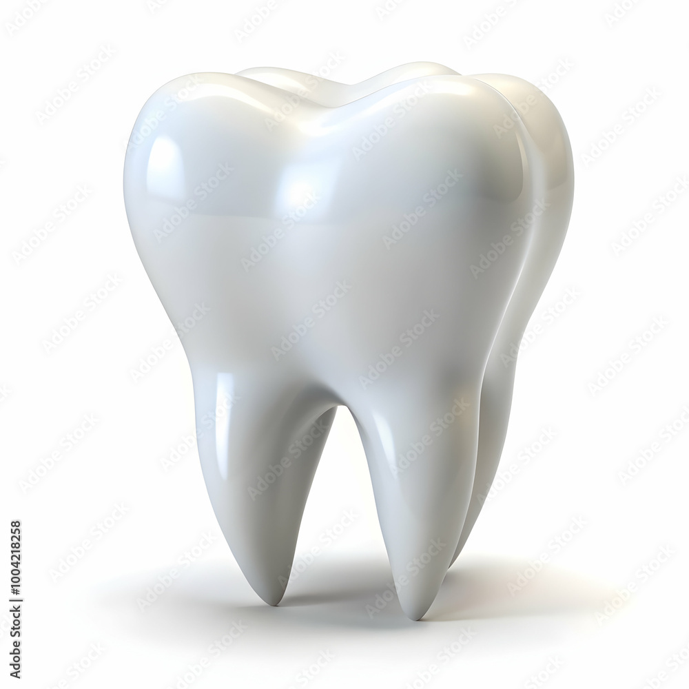 A Single Shiny White Tooth Isolated on White background A Single Shiny White Tooth Isolated on White background