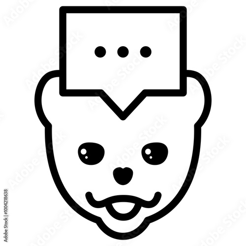 Pomeranian Dog Loading Simple Line Icon