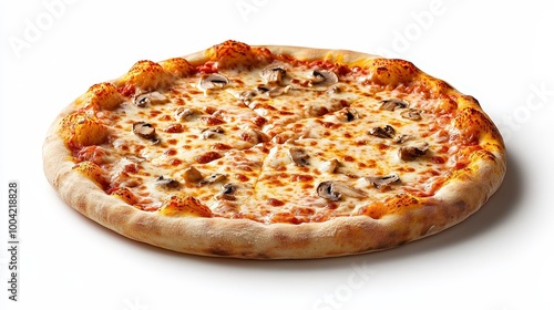 Freshly Baked Pizza with Cheese and Mushrooms