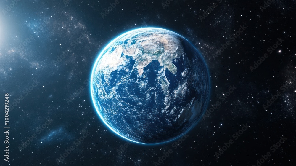 A stunning view of Earth from space, showcasing vibrant blues and greens against a backdrop of stars. A stunning view of Earth from space, showcasing vibrant blues and greens against a backdrop of stars.