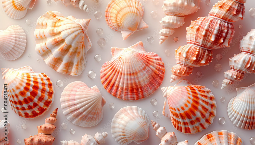 seashells on a white background seashells on a white background