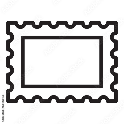 Postage Icon Outline Style. Simple Potscard Symbol Vector Illustration — Pixel-perfect Icon.