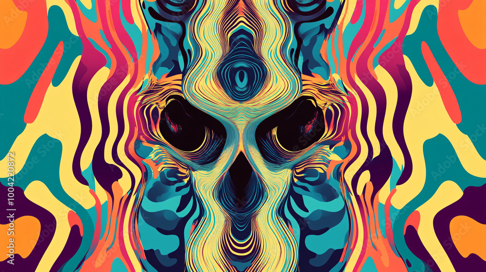 Abstract Colorful Skull Pattern Background Abstract Colorful Skull Pattern Background