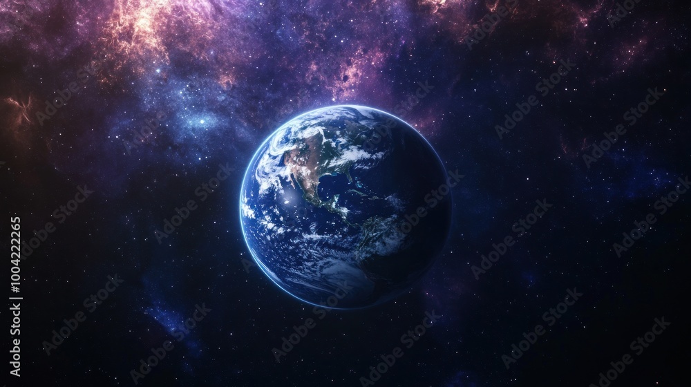 A stunning view of Earth from space, showcasing the vibrant blues and greens of the planet against a backdrop of stars. A stunning view of Earth from space, showcasing the vibrant blues and greens of the planet against a backdrop of stars.