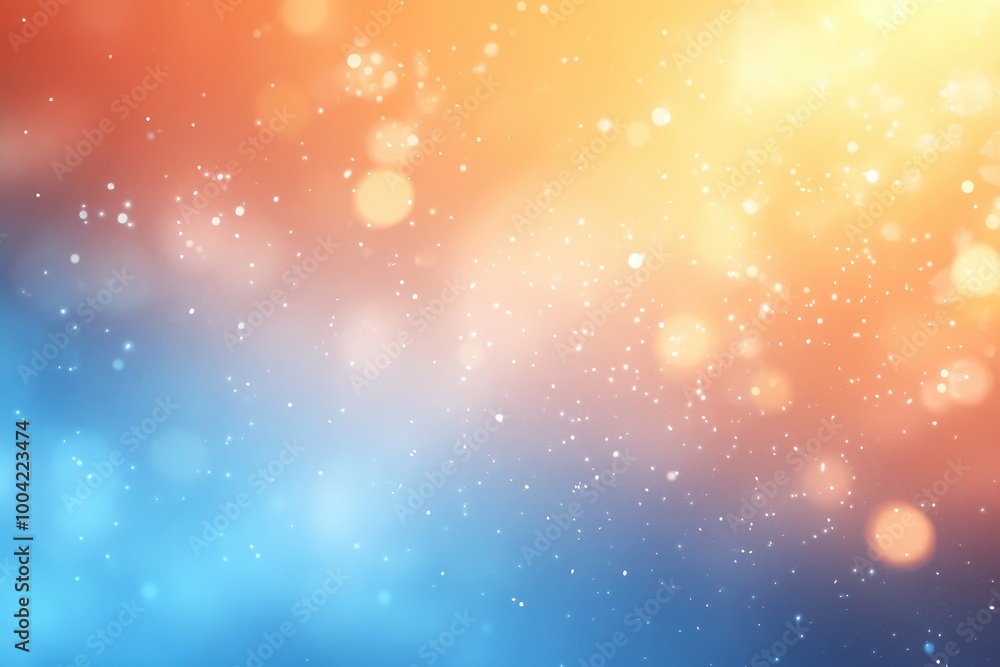 Obraz premium Soft Blue and Orange Gradient with Bokeh Effect