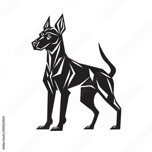 Doberman Logo Stock Illustrations  isolated on white background.