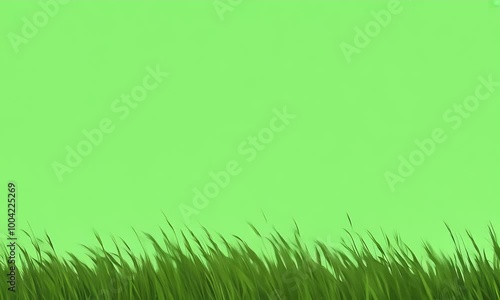 Vibrant green grass sways softly on a vivid screen, a perfect canvas for creative projects to bloom with imagination