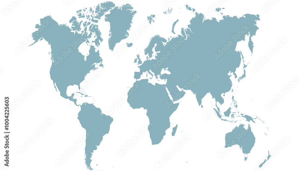 Obraz premium World map. Grey modern vector map. Silhouette map