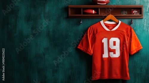 Vintage American Football Jersey and Gear Display