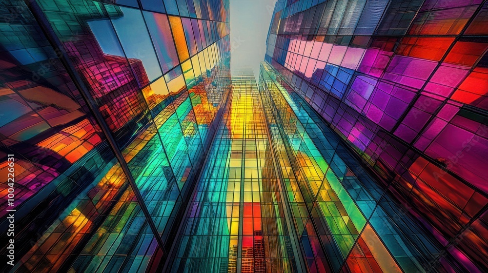 Fototapeta premium Rainbow Glass Facade