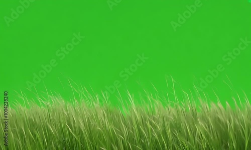 Vivid green grass stretches across the screen in all directions, green screen video providing a stunning natural scene for creative ideas