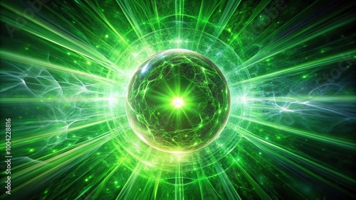 Green energy light ball explosion tunnel background