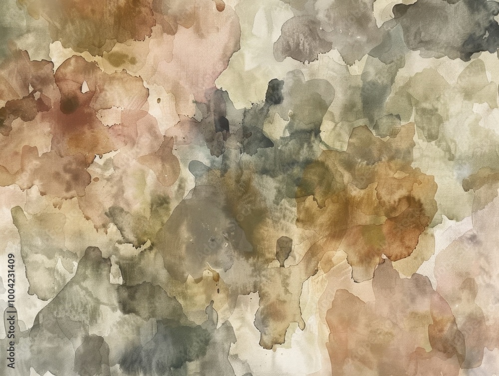 Obraz premium Abstract Watercolor Background in Earthy Tones